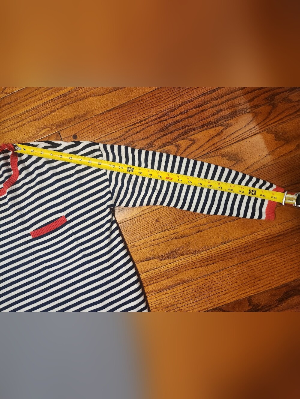 Striped Navy and White Women's Top - Picture 5 of 5